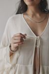 UO Twilla Ruffled Sheer Chiffon Tie-Front Flyaway Blouse