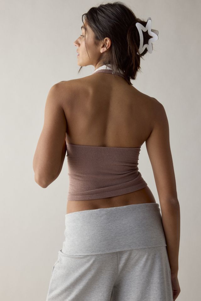 Out From Under Stassi Seamless Knit Lace-Up Halter Top #1