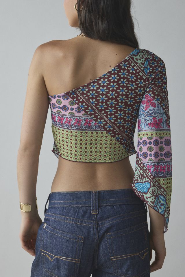 Kimchi Blue Paige Asymmetric One-Shoulder Mesh Top #4
