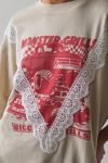 UO Shirley Lace-Trim Oversized Graphic Tee