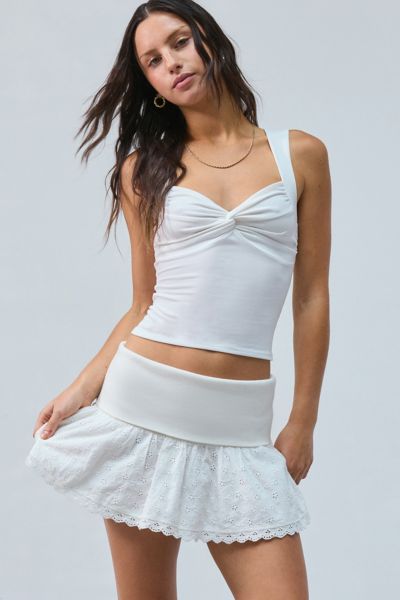 Kimchi Blue Jesse Foldover Fit-And-Flare Micro Mini Skirt