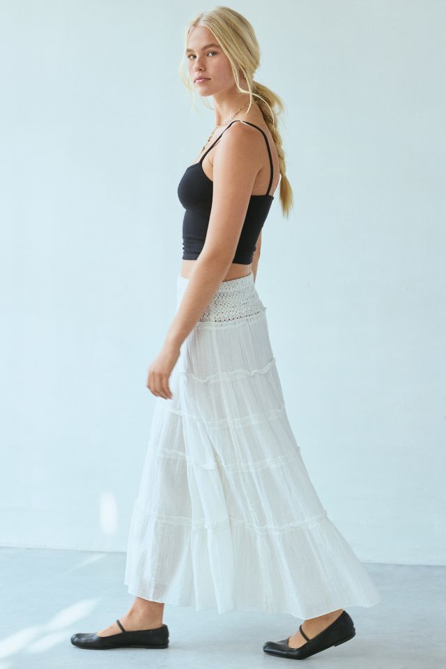 Kimchi Blue Ellie Crochet Waistline Tiered Maxi Skirt #2