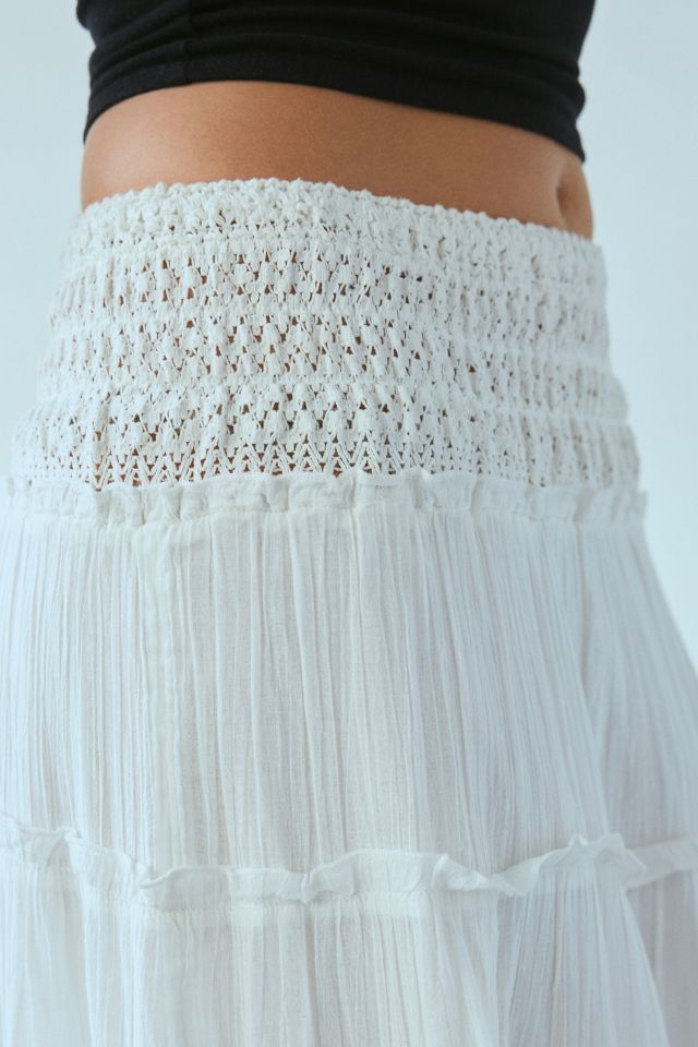 Kimchi Blue Ellie Crochet Waistline Tiered Maxi Skirt #3