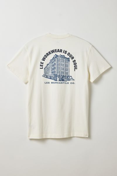 Lee Workwear Graphic Tee In Ecru, Men's At Urban Outfitters In Neutral