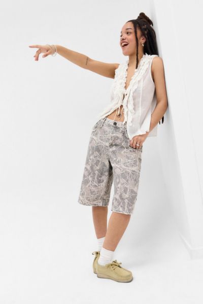 Bdg Missouri Camo Jort In Grey, Women's At Urban Outfitters In Grey