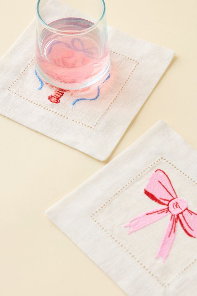 Icon Embroidered Fabric Coaster Set #1