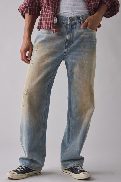 Guess Jeans Guess Originals Baggy Fit Jean In Medium Wash, Men's At Urban Outfitters In Blue