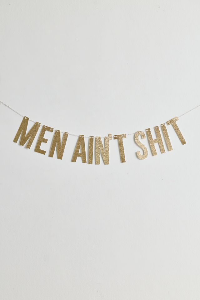 Valentine’s Day Men Ain’t S*** Glitter Banner #1