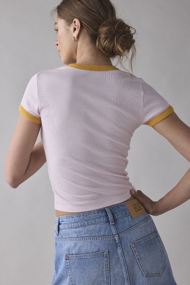 Kimchi Blue Too Perfect Peaches Graphic Ringer Baby Tee #2