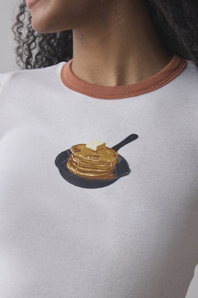 Kimchi Blue Too Perfect Pancakes Graphic Ringer Baby Tee #1