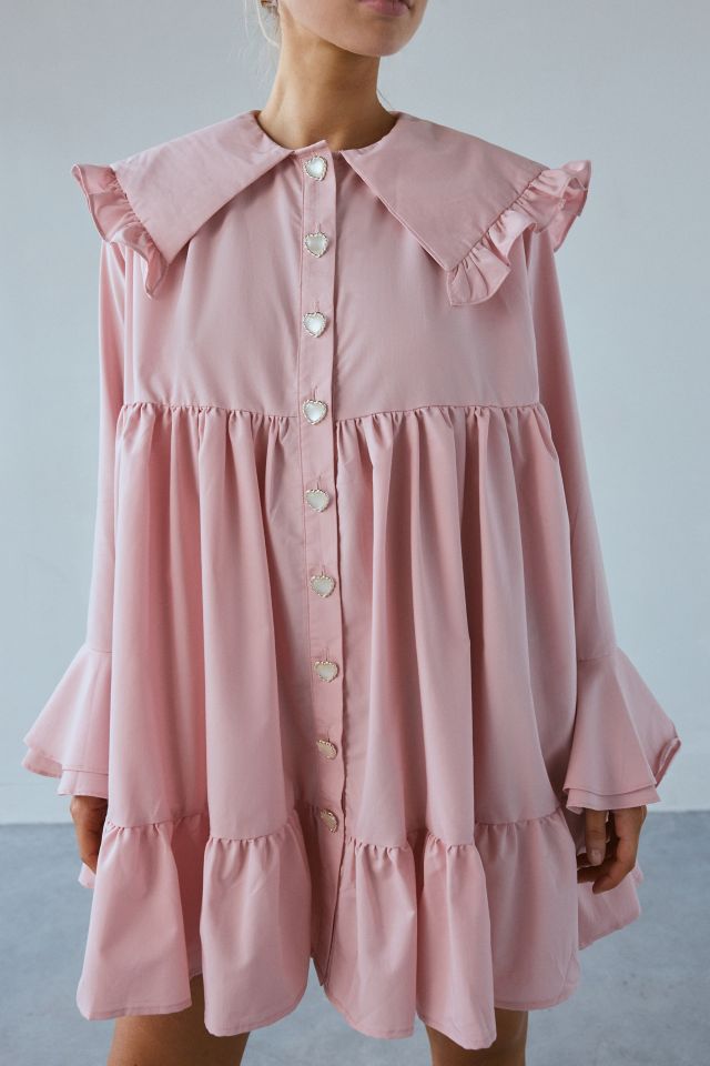 Sister Jane Canary Ruffle Collar Tiered Mini Dress #1