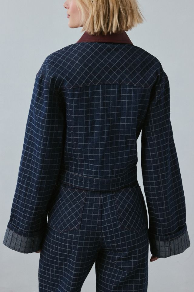 Ghospell Campbell Check Denim Jacket #1