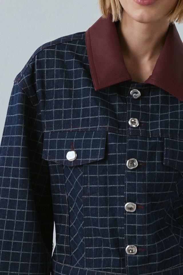 Ghospell Campbell Check Denim Jacket #3