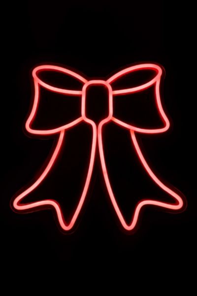Urban Outfitters Northlight 15" Led Neon Bow In Red At  In Animal Print