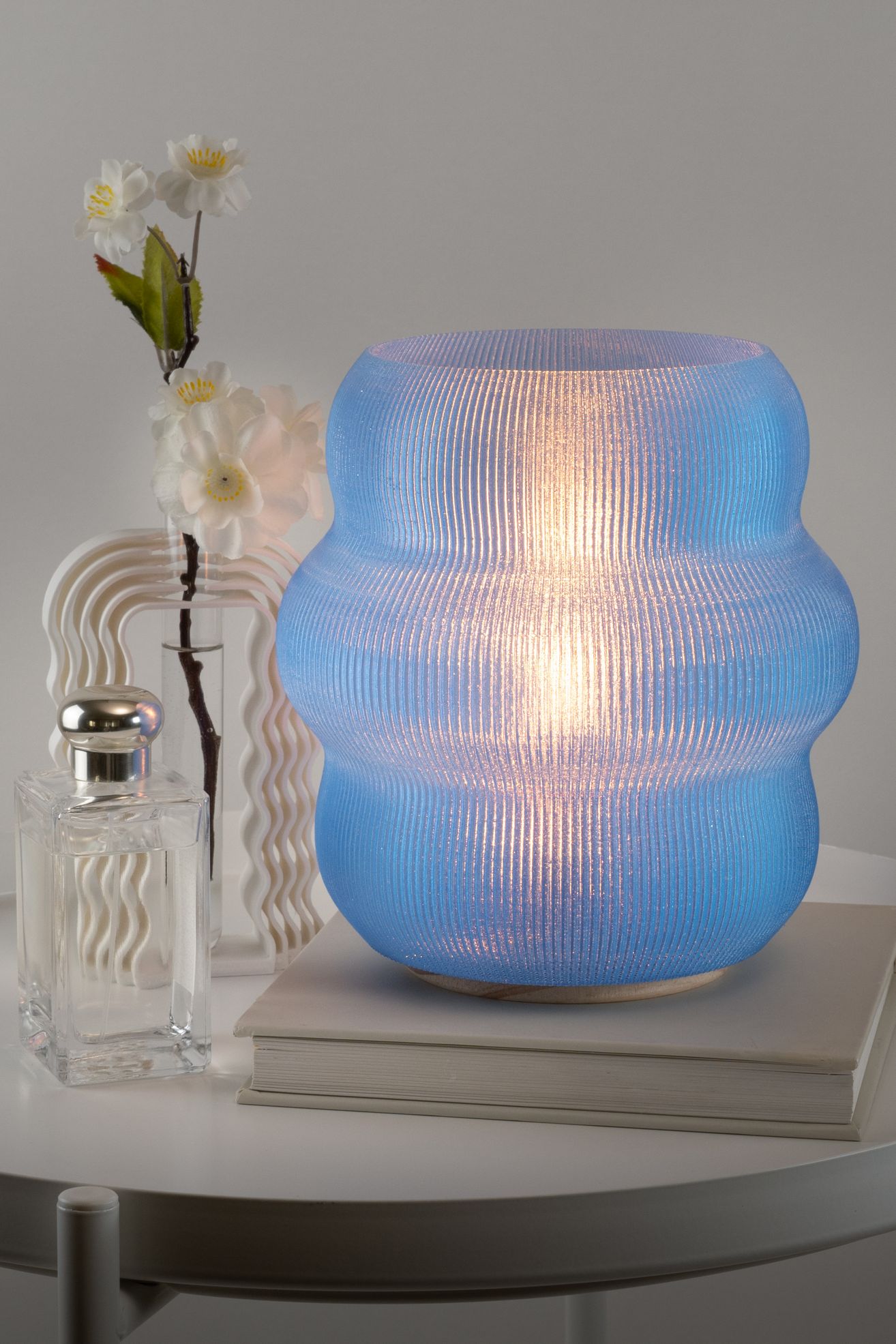 Honey & Ivy Element Two Table Lamp - Translucent Blue, ONE SIZE
