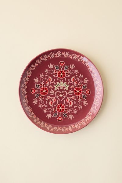 Graphic Printed Ceramic Dinner Plate