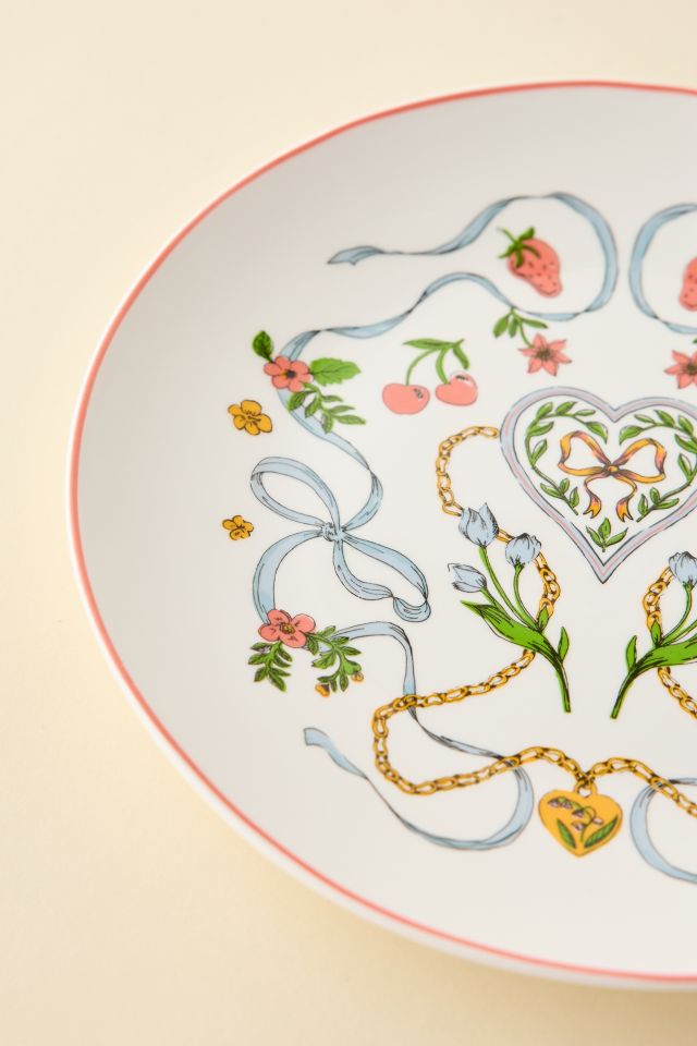 Graphic Printed Ceramic Dinner Plate #1