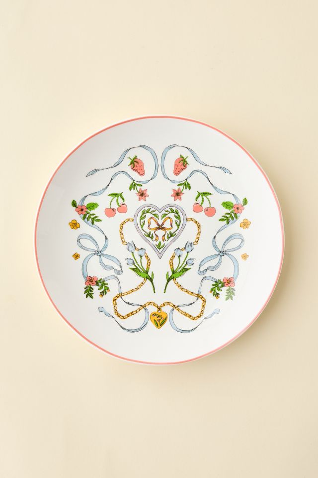 Graphic Printed Ceramic Dinner Plate #2