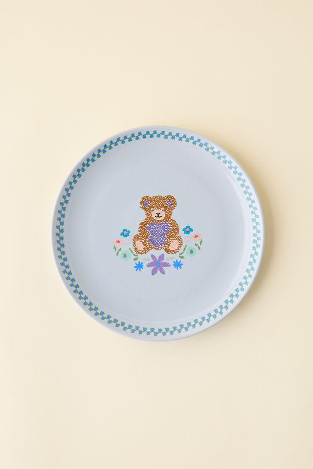 Graphic Printed Ceramic Dinner Plate #1