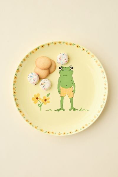 Urban Outfitters Graphic Printed Ceramic Dinner Plate In Party Animals At  In Multi