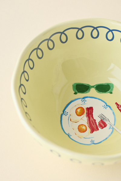Graphic Printed Ceramic Cereal Bowl