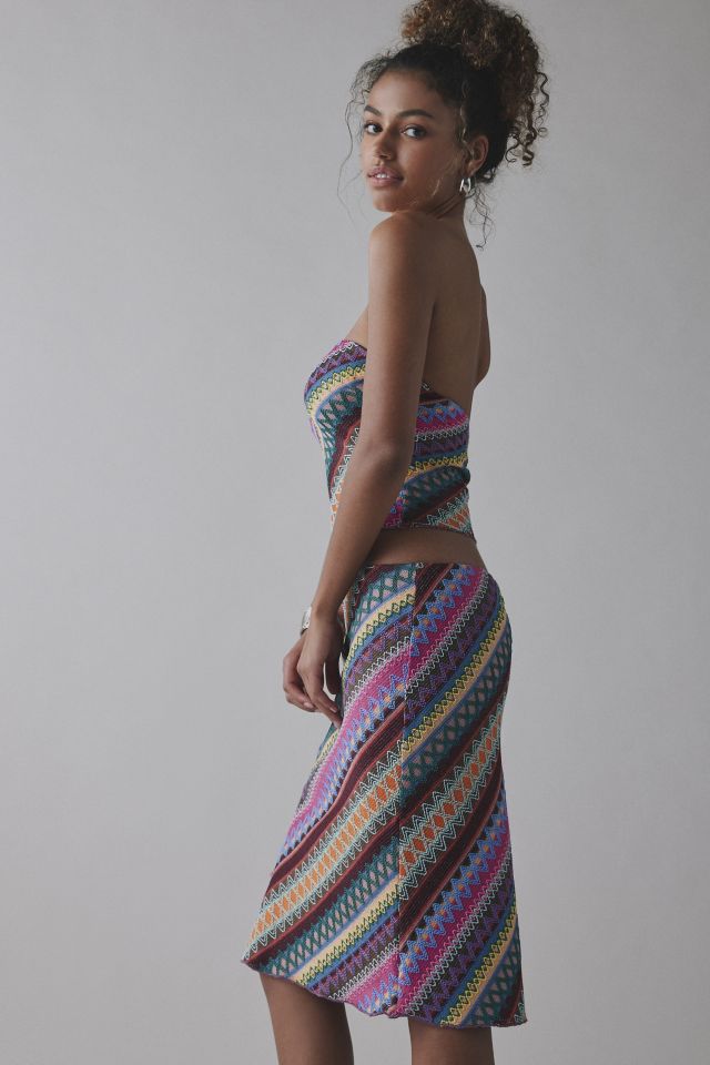 UO Ziggy Embroidered Knit Tube Top & Midi Skirt Set #2
