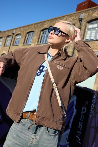 BDG LUCA CANVAS WORKWEAR JACKET IN BROWN, WOMEN'S AT URBAN OUTFITTERS 
