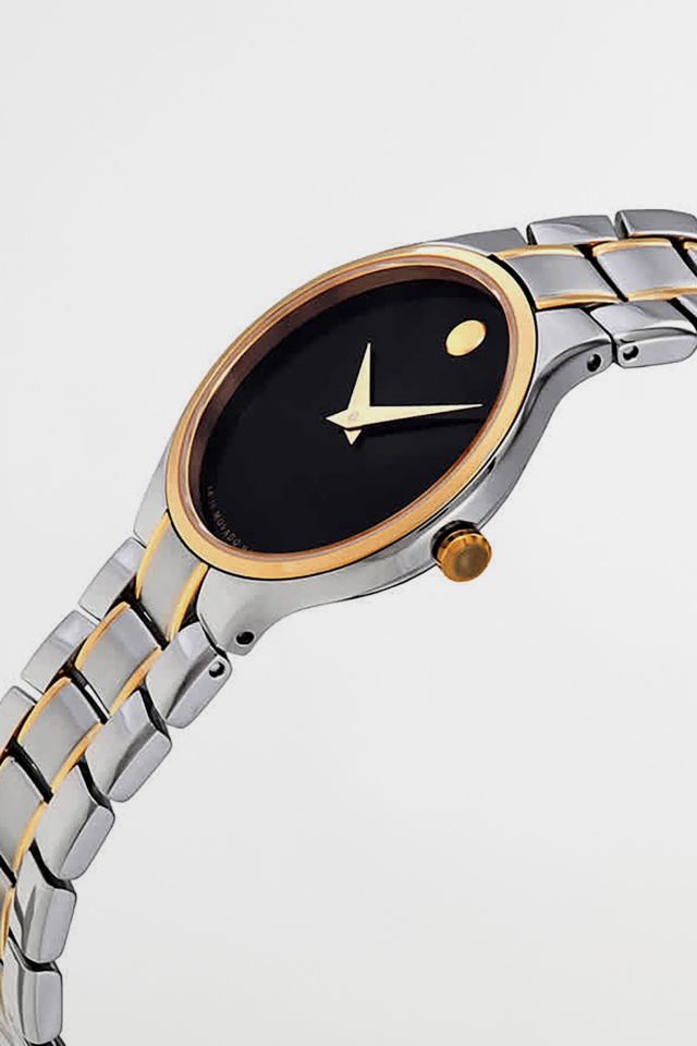 Movado Serio Quartz Black Dial Two-tone Watch #1