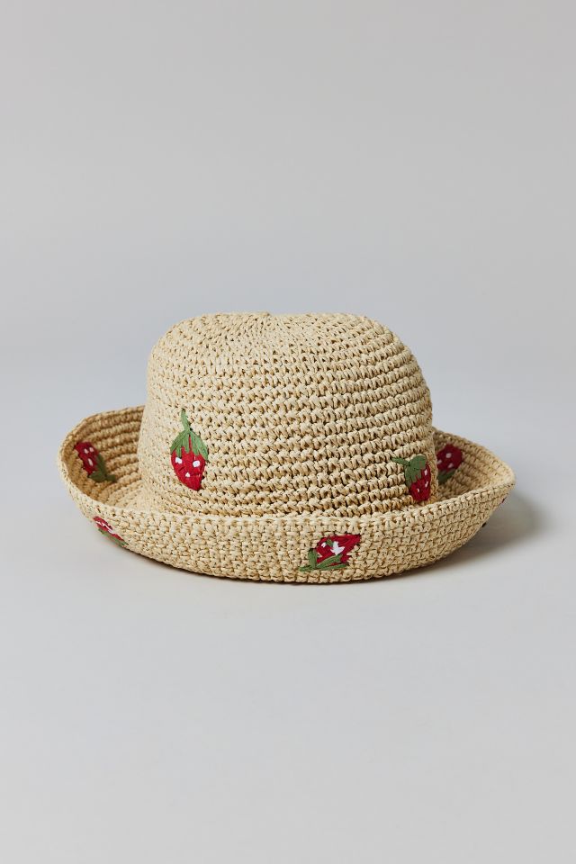 Fruit Woven Straw Bucket Hat #1
