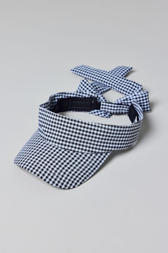 Gingham Pattern Bow Visor #1