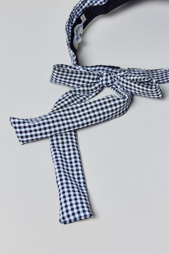 Gingham Pattern Bow Visor #2