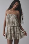 UO Julie Strapless Tiered Chiffon Mini Dress