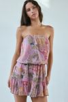 UO Julie Strapless Tiered Chiffon Mini Dress
