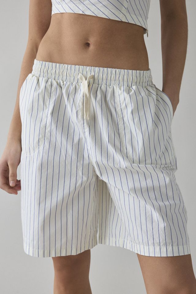 BDG Chelsea Striped Cotton One-Shoulder Crop Top & Longline Short Set #3
