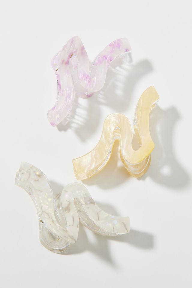 Pearlized Acrylic Wave Claw Clip #3