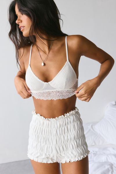 Shop Out From Under Mila Lace Strappy Bra Top In Ivory, Women's At Urban Outfitters