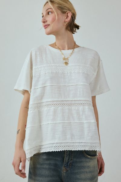 Kimchi Blue Stormi Lace-Trim Prairie Tee