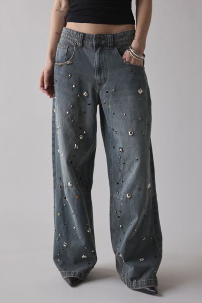 Jaded London Colossus Charm Studded Baggy Jean