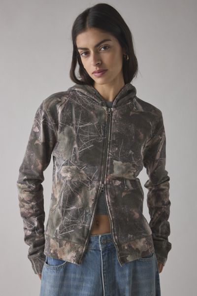 JADED LONDON MIST MINI MONSTER FULL-ZIP HOODIE SWEATSHIRT IN CAMO, WOMEN'S AT URBAN OUTFITTERS 