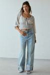 Kimchi Blue Daylight Smocked Tie-Front Cropped Blouse