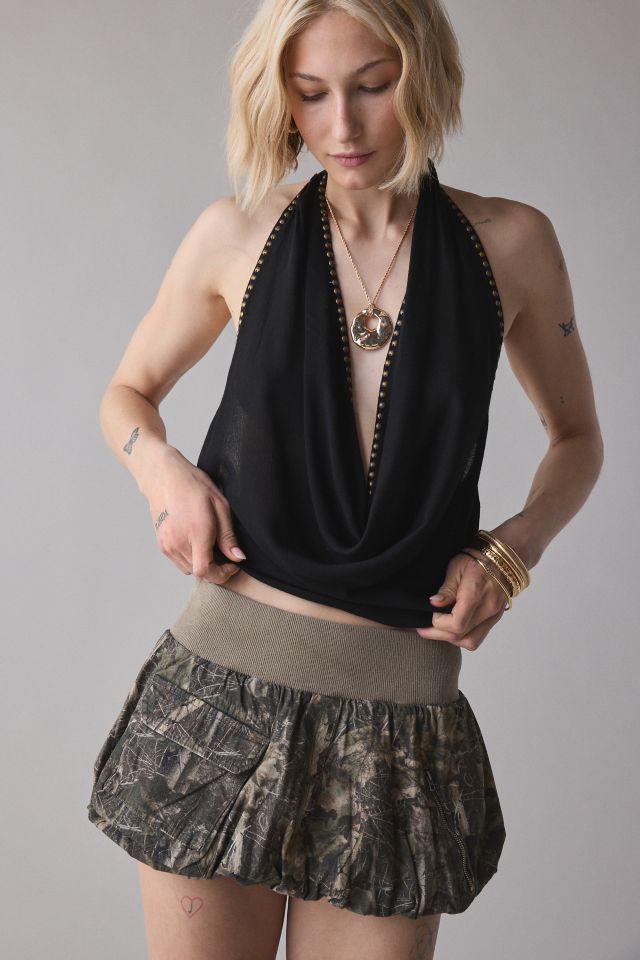 【JADED LONDON】Woodland Camo Puffball Cargo Mini Skirt Shop Ozu Cargo Puffball Mini Skirt | Jaded London | Clothing