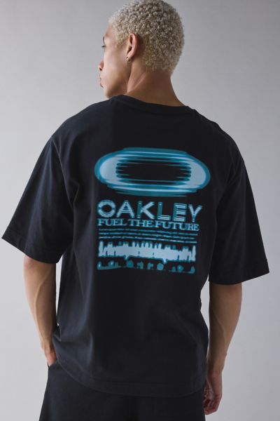 Oakley Uo Exclusive Glow Logo Graphic Tee In Black, Men's At Urban Outfitters In Black