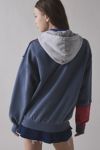 BDG Dusty Colorblock Patchwork Oversized Zip-Up Hoodie Sweatshirt