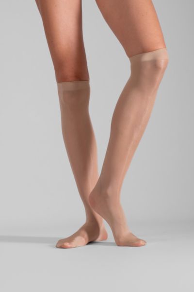 Lechery Shiny Sheer Knee-high Sock Set In Natural, Women's At Urban Outfitters In Natural