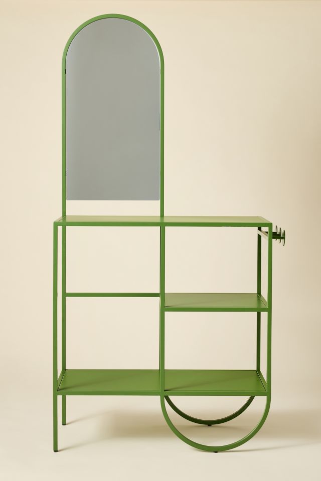Lucie Iron Mirror Entryway Storage Console #1