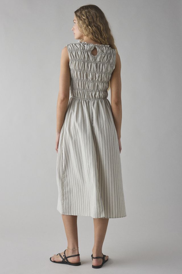Daisy Street Striped Shirred Sleeveless Midi Dress #2