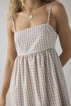 Daisy Street Gingham Cotton Backless Babydoll Maxi Dress