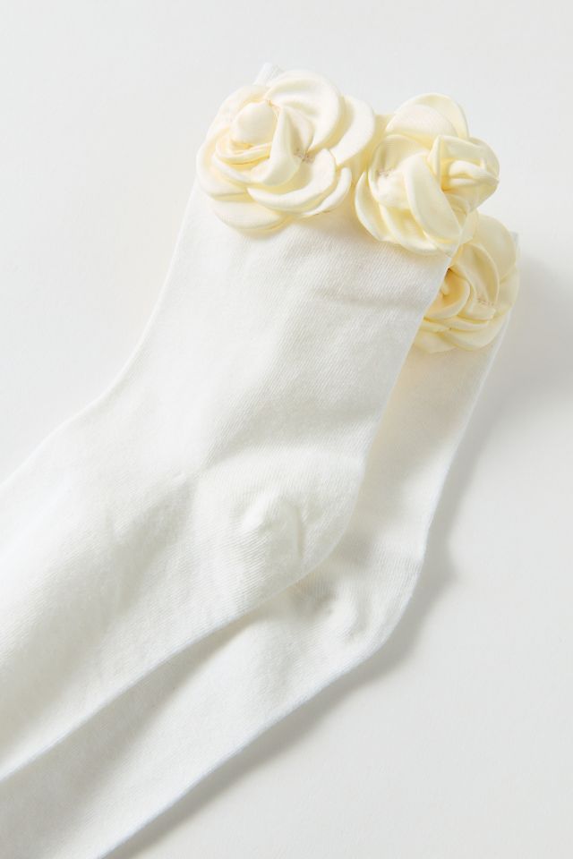 3D Satin Rosette Crew Sock #2