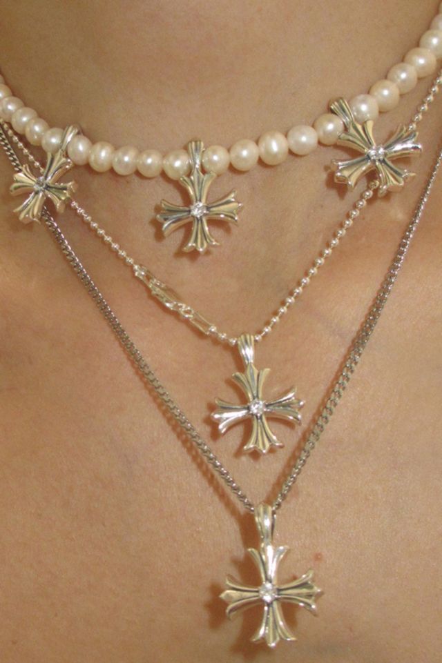 RIMOR Trio Argent Cross Pearl Choker #3