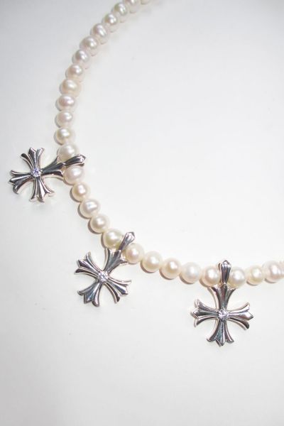 RIMOR Trio Argent Cross Pearl Choker